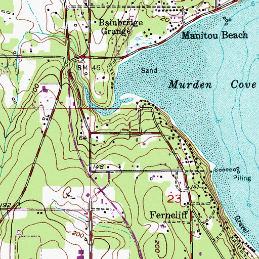 Topographic Map of City of Bainbridge Island, WA