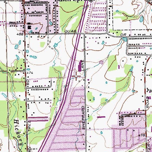 Topographic Map of City of Balch Springs, TX
