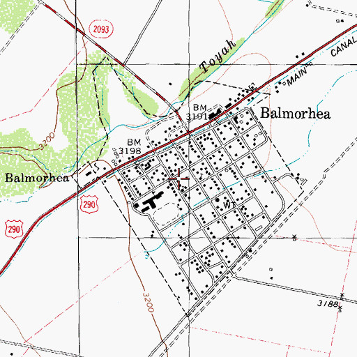 Topographic Map of City of Balmorhea, TX