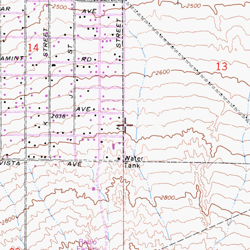 Topographic Map of City of Barstow, CA