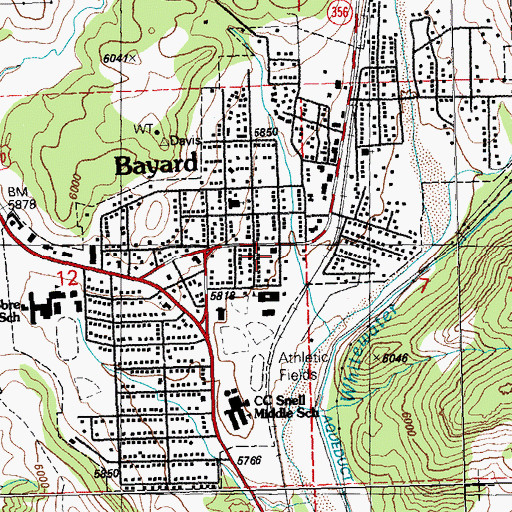 Topographic Map of City of Bayard, NM