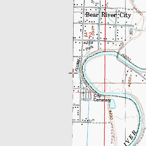Topographic Map of City of Bear River City, UT