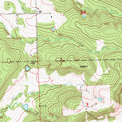 Topographic Map of City of Beggs, OK