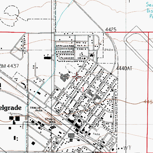 Topographic Map of City of Belgrade, MT