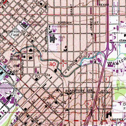 Topographic Map of City of Bellingham, WA