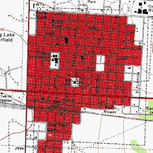 Topographic Map of City of Big Lake, TX