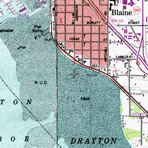Topographic Map of City of Blaine, WA