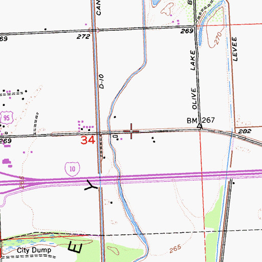Topographic Map of City of Blythe, CA