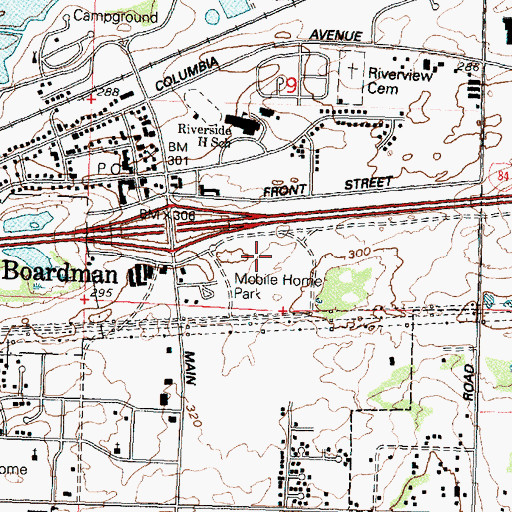 Topographic Map of City of Boardman, OR
