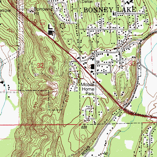 Topographic Map of City of Bonney Lake, WA
