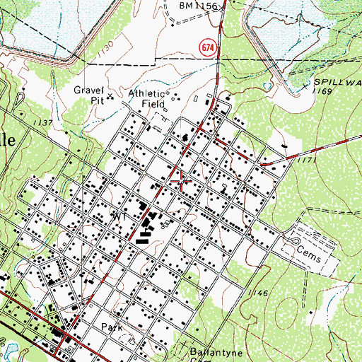 Topographic Map of City of Brackettville, TX
