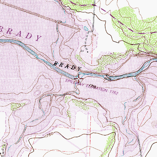 Topographic Map of City of Brady, TX