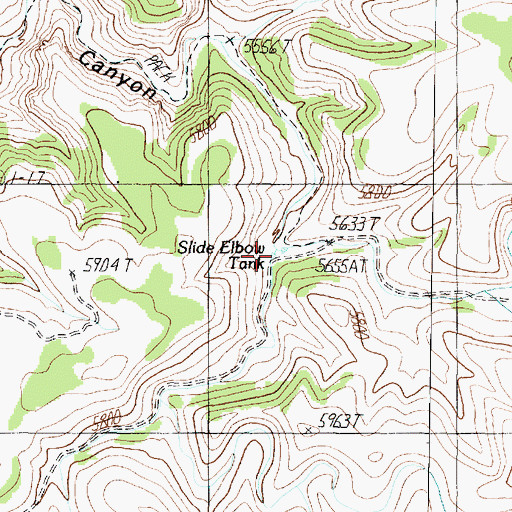 Topographic Map of Slide Elbow Tank, AZ