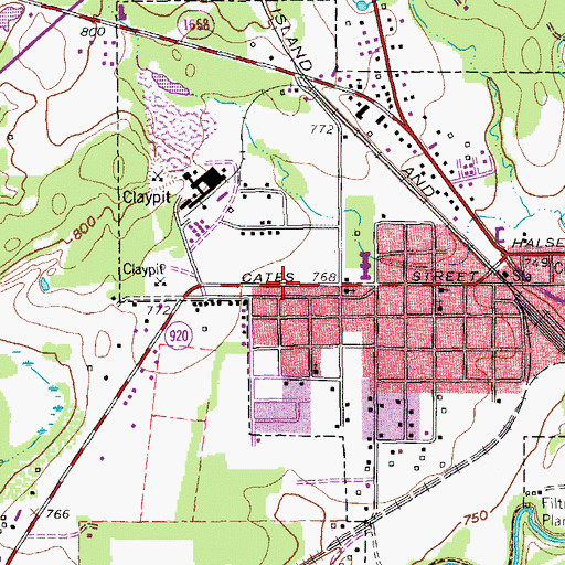 Topographic Map of City of Bridgeport, TX