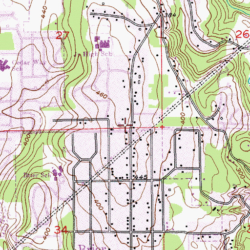 Topographic Map of City of Brier, WA