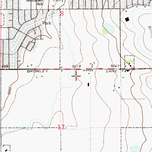 Topographic Map of City of Brighton, CO