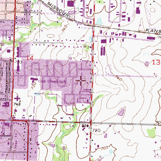 Topographic Map of City of Broken Arrow, OK