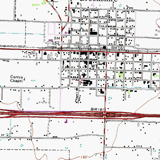 Topographic Map of City of Brookshire, TX