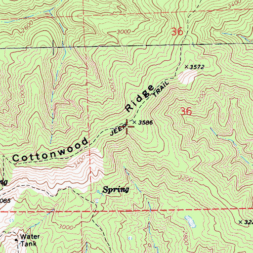 Topographic Map of Cottonwood Ridge, CA