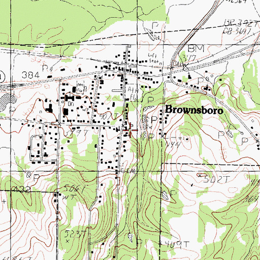 Topographic Map of City of Brownsboro, TX