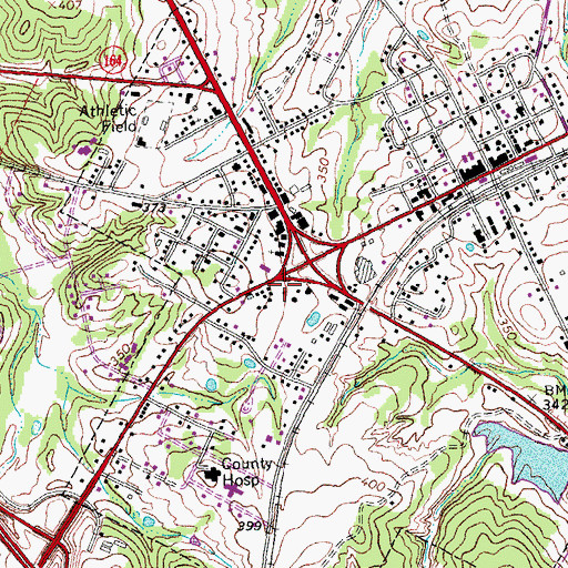 Topographic Map of City of Buffalo, TX
