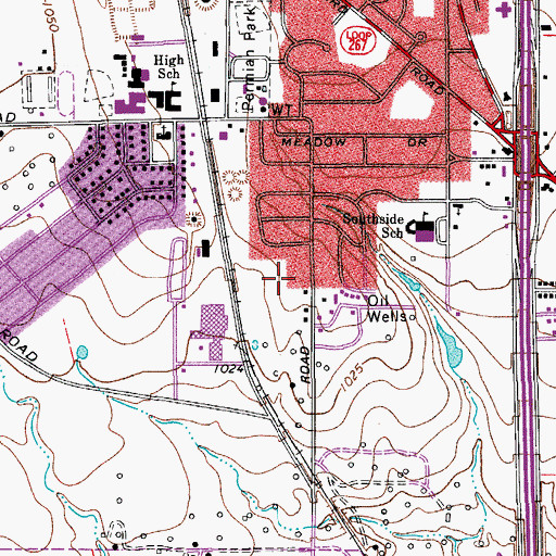 Topographic Map of City of Burkburnett, TX