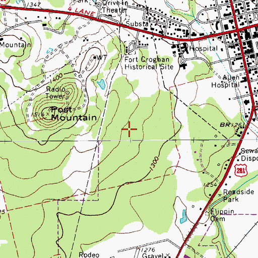 Topographic Map of City of Burnet, TX