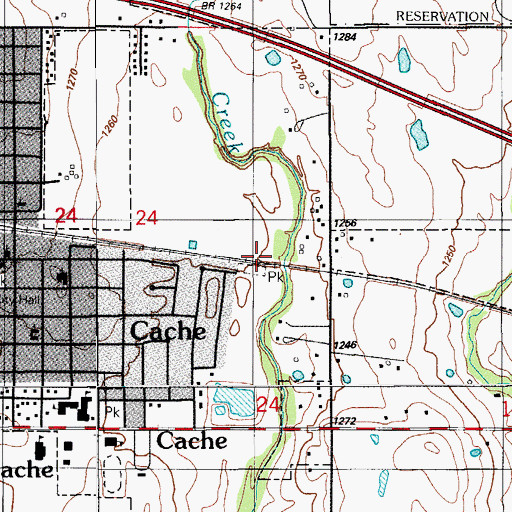 Topographic Map of City of Cache, OK