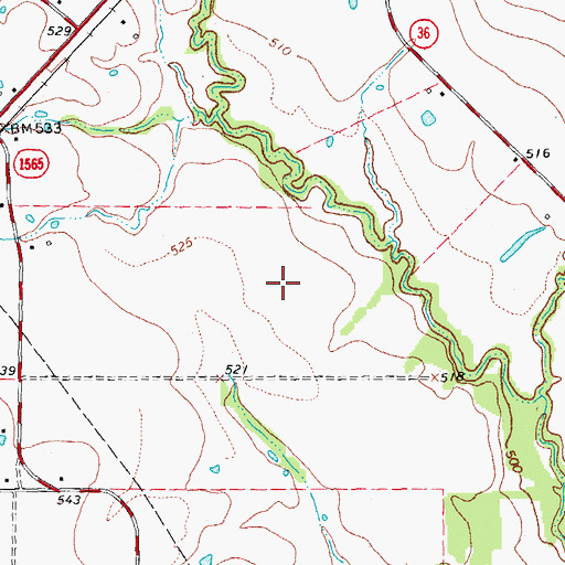 Topographic Map of City of Caddo Mills, TX