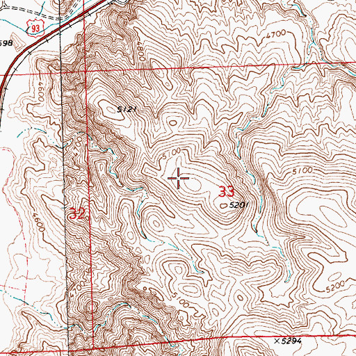 Topographic Map of City of Caliente, NV