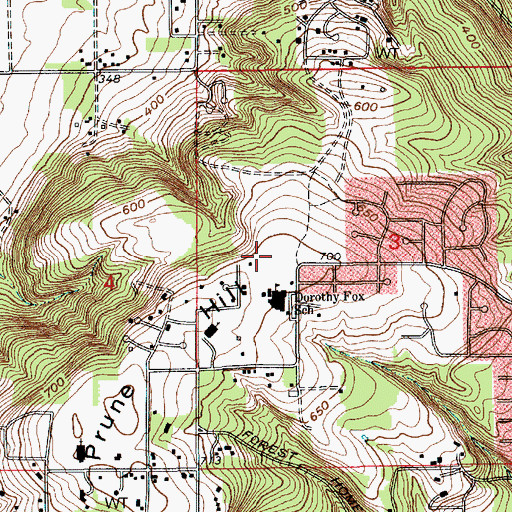 Topographic Map of City of Camas, WA