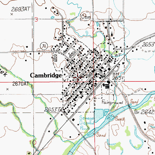 Topographic Map of City of Cambridge, ID