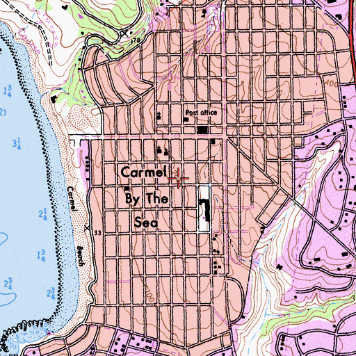 Topographic Map of City of Carmel-by-the-Sea, CA