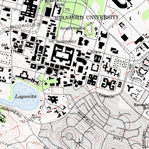 Topographic Map of Stanford Census Designated Place, CA