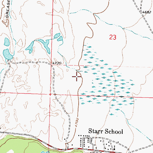 Topographic Map of Starr School Census Designated Place, MT