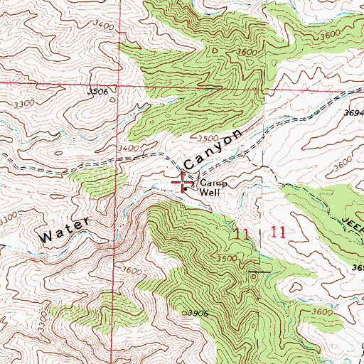 Topographic Map of Camp Well, AZ