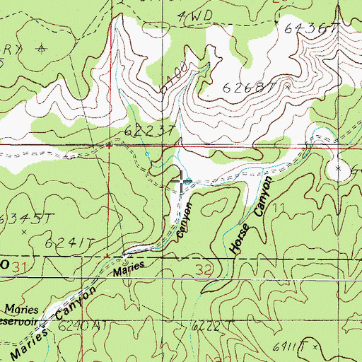 Topographic Map of Maries Canyon, UT