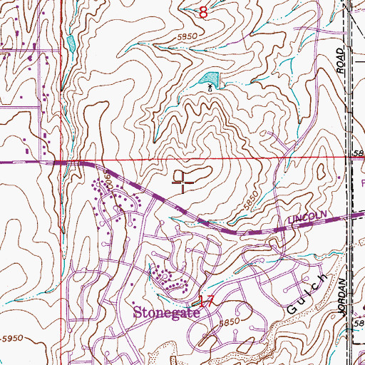 Topographic Map of Stonegate Census Designated Place, CO