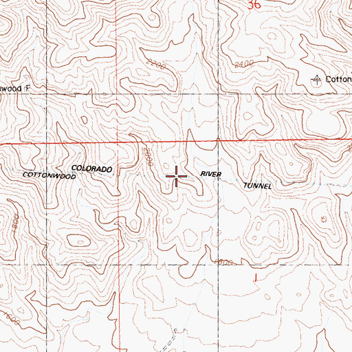 Topographic Map of Cottonwood Tunnel, CA