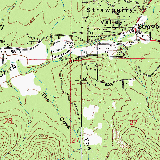Topographic Map of Strawberry Census Designated Place, AZ