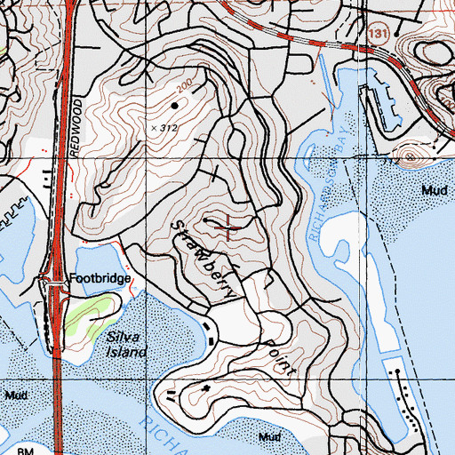 Topographic Map of Strawberry Census Designated Place, CA