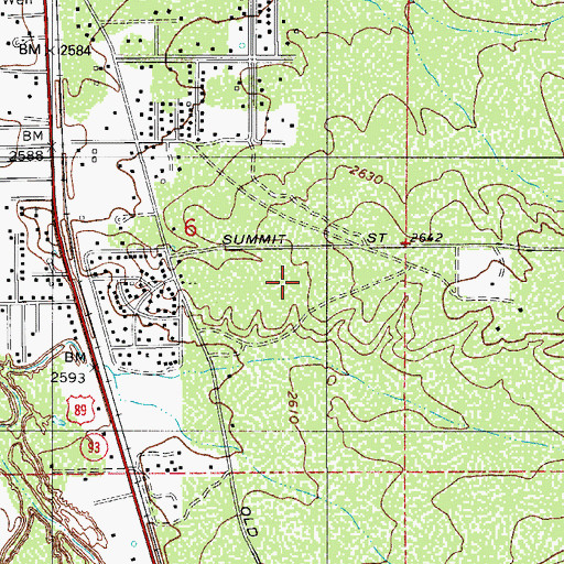 Topographic Map of Summit Census Designated Place, AZ
