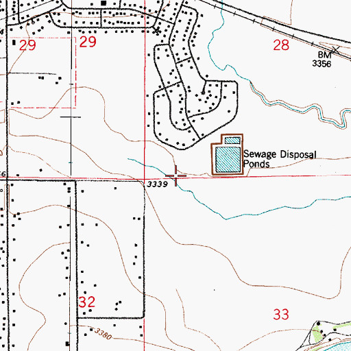 Topographic Map of Sun Prairie Census Designated Place, MT