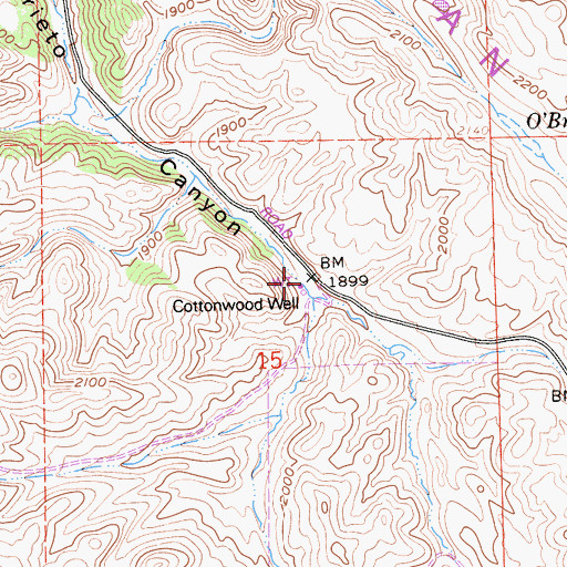 Topographic Map of Cottonwood Well, CA