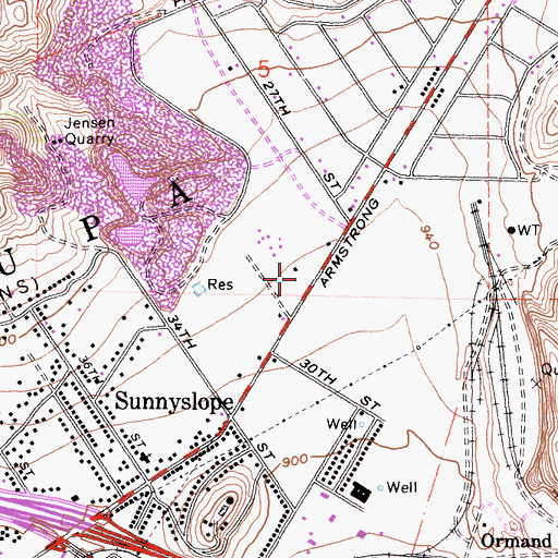 Topographic Map of Sunnyslope Census Designated Place, CA