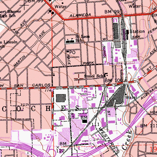 Topographic Map of Sunol-Midtown Census Designated Place, CA