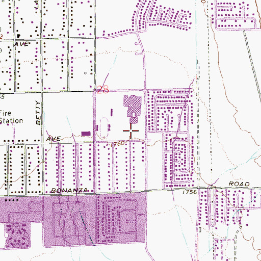 Topographic Map of Sunrise Manor Census Designated Place, NV