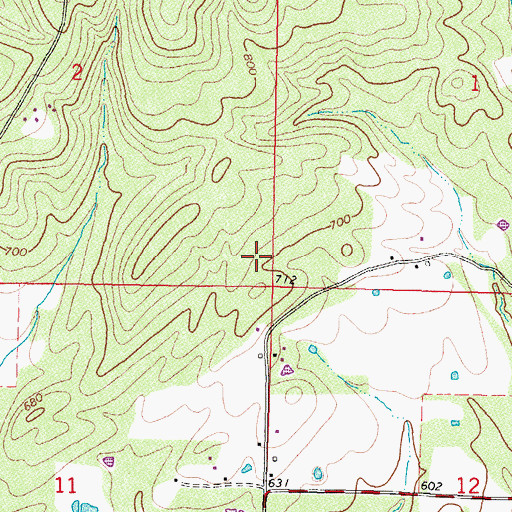 Topographic Map of Sycamore Census Designated Place, OK