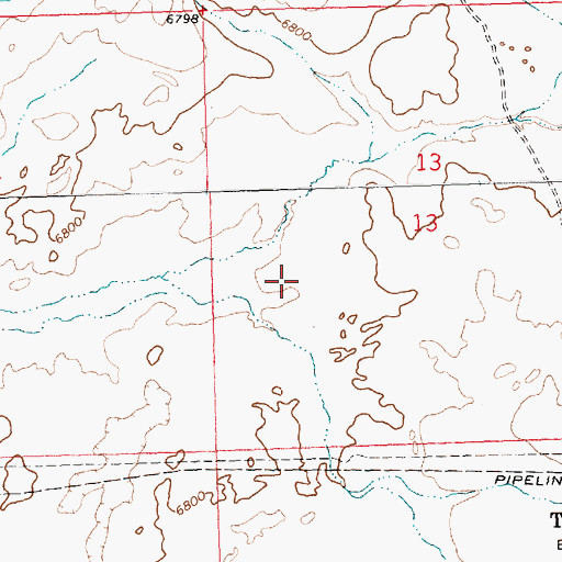 Topographic Map of Table Rock Census Designated Place, WY