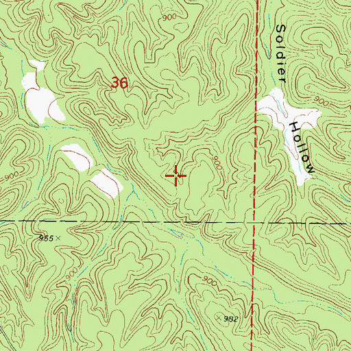 Topographic Map of Tagg Flats Census Designated Place, OK